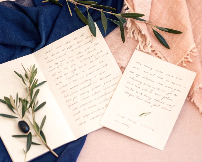 Mots de remerciement manuscrits de mariés, symbolisant l’émotion et les avis clients authentiques d’un vidéaste de mariage